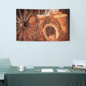 ワゴン素朴ホイールホースシューズ西スタイル 横断幕 (トレードショー)