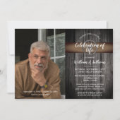 ワゴン素朴ホイール木材フォトお祝いの生活 招待状 (正面)