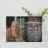 ワゴン素朴ホイール木材フォトお祝いの生活 招待状 (スタンド正面)