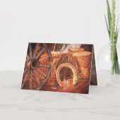 ワゴン素朴ホイール馬蹄西スタイルカード カード (裏面)