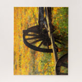 ワゴン素朴ホイール/黄色とオレンジ色のワイルドフラワー ジグソーパズル (縦)