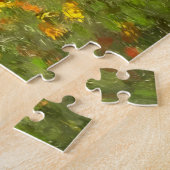 ワゴン素朴ホイール/黄色とオレンジ色のワイルドフラワー ジグソーパズル (側面)