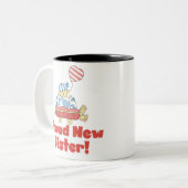 ワゴン誇り高く新しい姉妹それは男の子です ツートーンマグカップ (正面左)