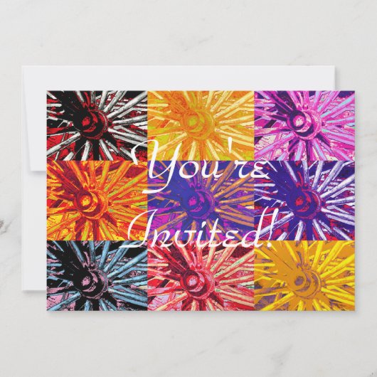 ワゴン ホイール 招待状 (正面)