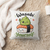 ワサビってる – かわいいかわいい寿司のダジャレ クッション (ブランケット)