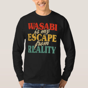 ワサビは現実から逃げ出したワサビ寿司 Tシャツ