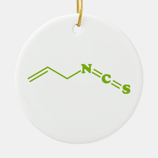 ワサビアリルイソチオシアン酸塩分子式 セラミックオーナメント (正面)