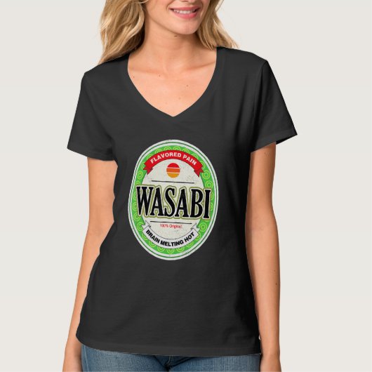 ワサビ調味料カップルグループ簡単ハロウィンコス Tシャツ (正面)