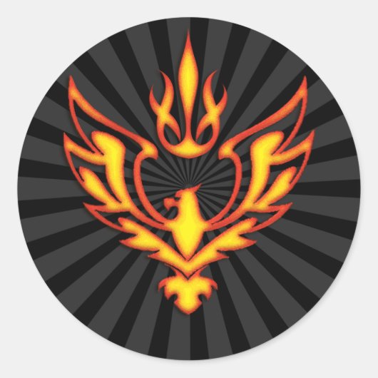 ワシおよび炎 ラウンドシール (正面)