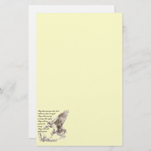 ワシおよび聖なる書物、経典の文房具 便箋 (正面/裏面)