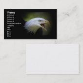 ワシが付いているお洒落な黒檀の名刺 名刺 (正面/裏面)