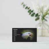 ワシが付いているお洒落な黒檀の名刺 名刺 (スタンド正面)