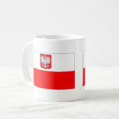 ワシが付いているポーランドの旗 コーヒーマグカップ (正面左)