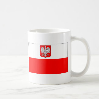 ワシが付いているポーランドの旗 コーヒーマグカップ