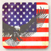 ワシが付いている米国旗は6つの愛国心が強いコースターを置きました コースター (正面)