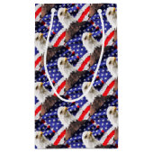 ワシが付いている米国旗 スモールペーパーバッグ (裏面)