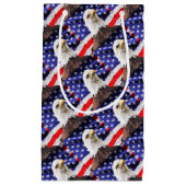 ワシが付いている米国旗 スモールペーパーバッグ (正面)