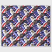 ワシが付いている米国旗 ラッピングペーパー (フラット)