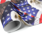 ワシが付いている米国旗 ラッピングペーパー (ロールコーナー)