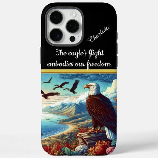 ワシが沿岸の夕日を舞い上がる Case-Mate iPhoneケース (裏面)