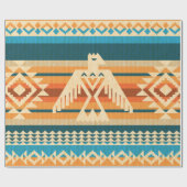 ワシとのナバホスタイル抽象芸術シームレスなパターン ラッピングペーパー (フラット)