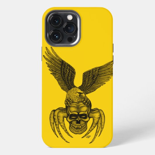 ワシとクモの頭蓋骨 iPhoneケース (裏面)