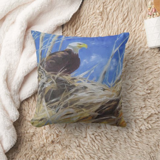 ワシとハゲ絵を描ワシの巣 クッション (ブランケット)