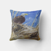 ワシとハゲ絵を描ワシの巣 クッション (裏面)