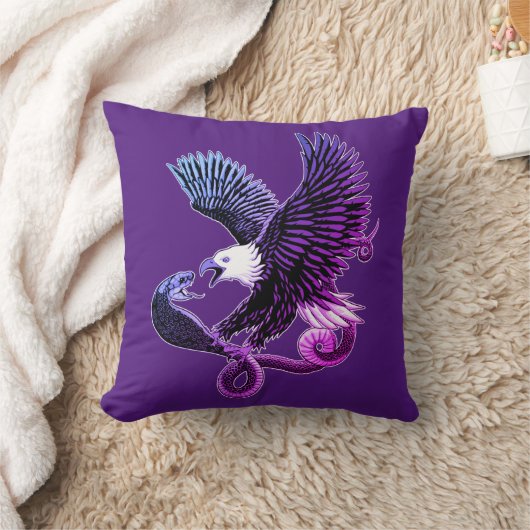 ワシとヘビ クッション (ブランケット)