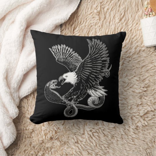 ワシとヘビ クッション (ブランケット)