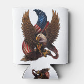 ワシと旗を持つ愛国的なデザイン 缶クーラー (裏面)