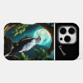 ワシと青い月明かりの川 iPhoneケース (裏面横)