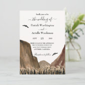 ワシのいる谷のウェスタンスタイル結婚式の招待状 招待状 (スタンド正面)