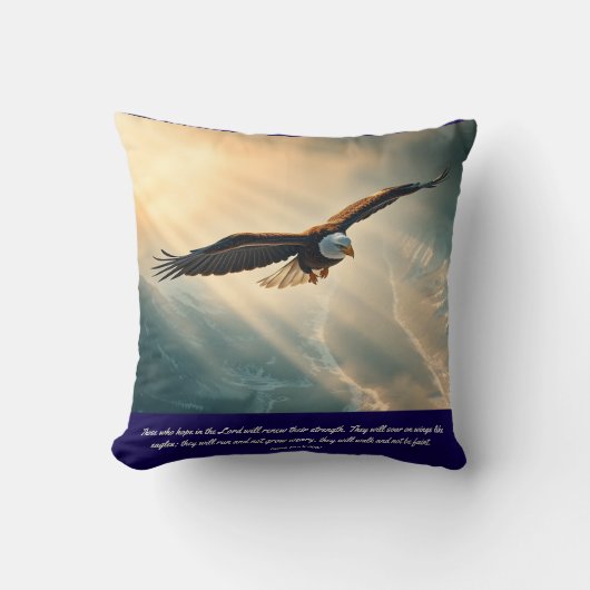 ワシのように羽を上げて舞い上がる | クッション (正面)