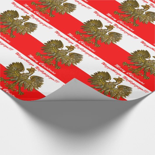 ワシのクリスマスの覆いとのポーランドの旗色 ラッピングペーパー (角)