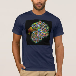 ワシのタカのサイケデリックなデザインのTシャツ Tシャツ