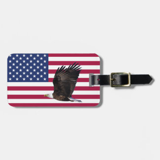 ワシのパーソナライズな荷物のラベルが付いているアメリカの旗 ラゲッジタグ