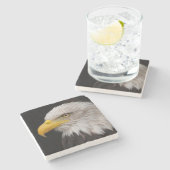 ワシのポートレート ストーンコースター (横)