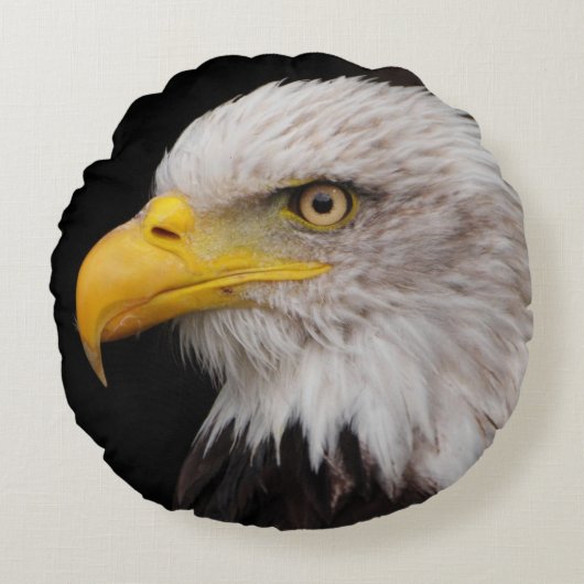ワシのポートレート ラウンドクッション (正面)