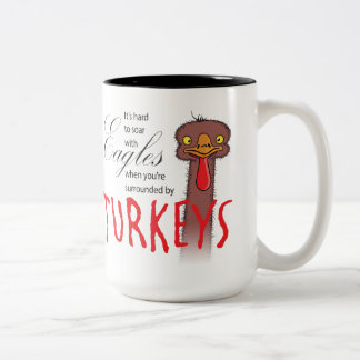 ワシのマグカップで舞う懸命だ ツートーンマグカップ