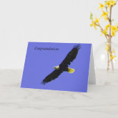 ワシの写真を撮った祝いカード カード (黄色い花)