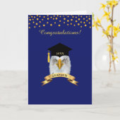 ワシの卒業おめでとう　ゴールド＆ブルー カード (黄色い花)