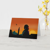 ワシの熟視 カード (黄色い花)