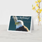 ワシの瞳；ハッピーバースデー カード (黄色い花)