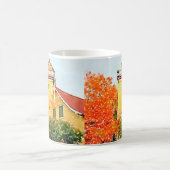 ワシの絶壁の灯台、Door郡、ウィスコンシン コーヒーマグカップ (中央)