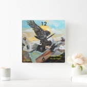 『ワシの翼のように舞い上がる』四角時計 スクエア壁時計 (ホーム)