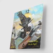 『ワシの翼のように舞い上がる』四角時計 スクエア壁時計 (傾斜)