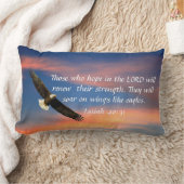 ワシの聖書の詩のアイザイアの40:31の枕 ランバークッション (ブランケット)