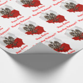 ワシの誕生日のポーランドの旗の色及び地図 ラッピングペーパー (角)