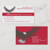 ワシの赤く及び白い鷹狩の会社の名刺 名刺 (正面/裏面)